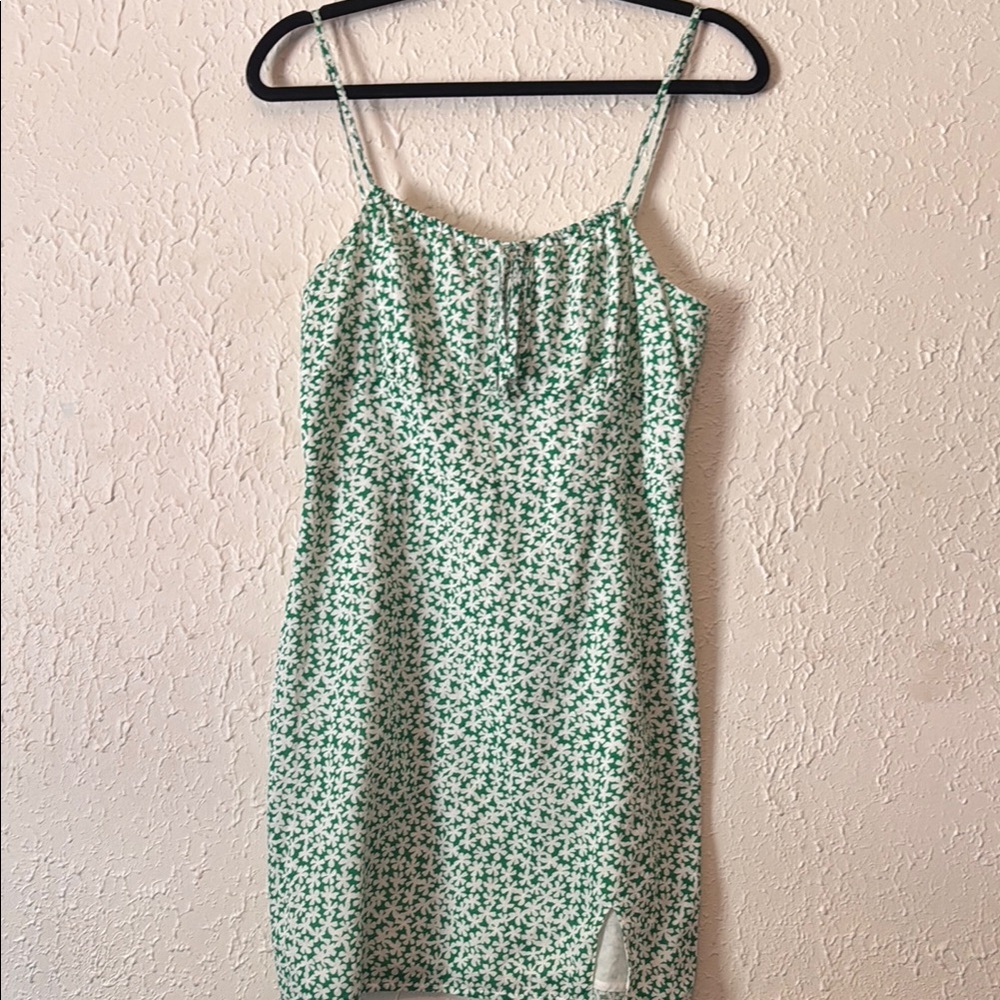 Le Lis White and Green Floral Mini Dress